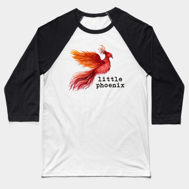 Little Phoenix Watercolor Baseball T-Shirt by kaiktsang