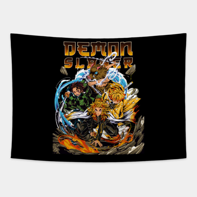 Mugen Train Arc - Kimetsu no Yaiba Art Tapestry by Otaku Vibes