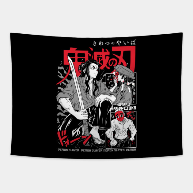 Demon Slayer - Hotaru Manga Style Tapestry by Otaku Vibes