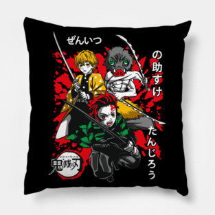 Demon Slayer Tanjiro, Zenitsu and Inosuke Art Pillow