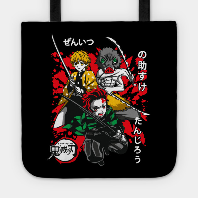 Demon Slayer Tanjiro, Zenitsu and Inosuke Art Tote by Otaku Vibes