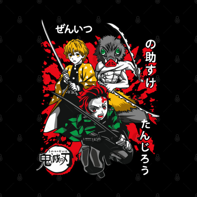 Demon Slayer Tanjiro, Zenitsu and Inosuke Art by Otaku Vibes