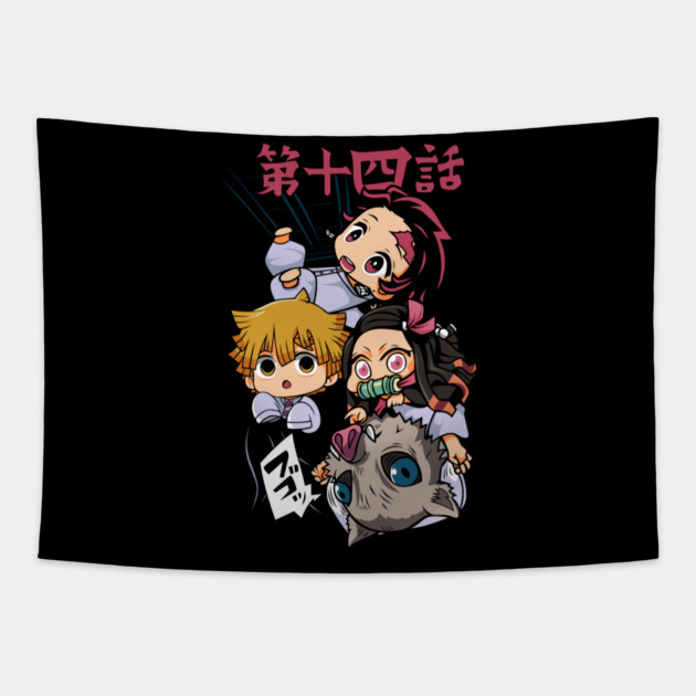 Demon Slayer - Chibi Squad Tapestry by Otaku Vibes