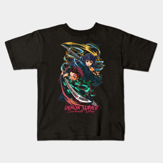 Tanjiro and Tokito Swordsmith Village - Demon Slayer Kids T-Shirt by Otaku Vibes