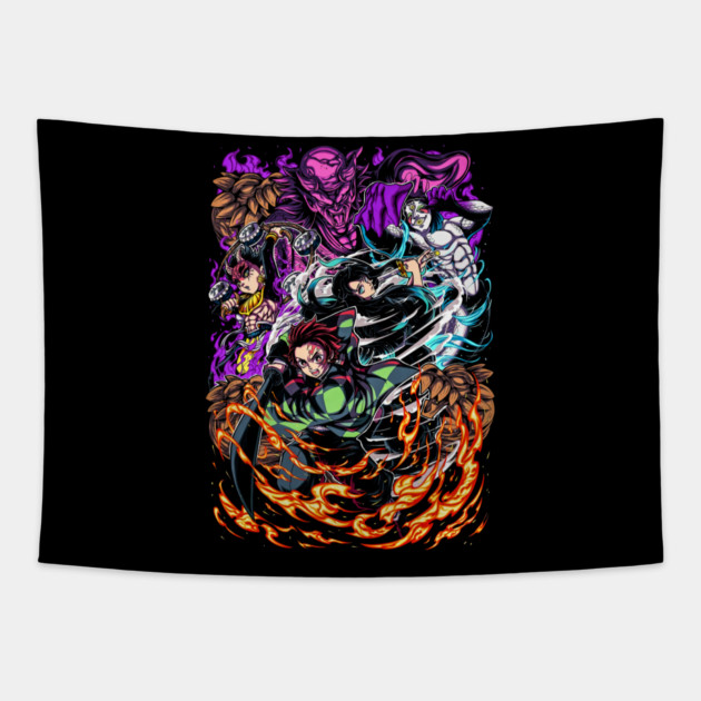 Demon Slayer Swordsmith Arc Art Tapestry by Otaku Vibes