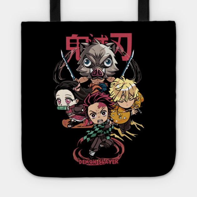 Chibi Demon Slayer Characters Tote by Otaku Vibes