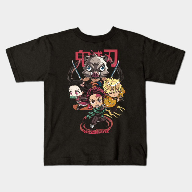 Chibi Demon Slayer Characters Kids T-Shirt by Otaku Vibes