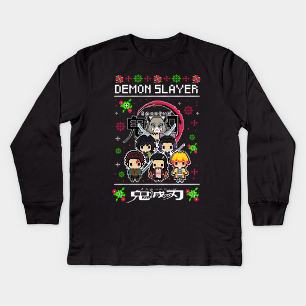 Chibi Characters - Demon Slayer Kids Long Sleeve T-Shirt by Otaku Vibes