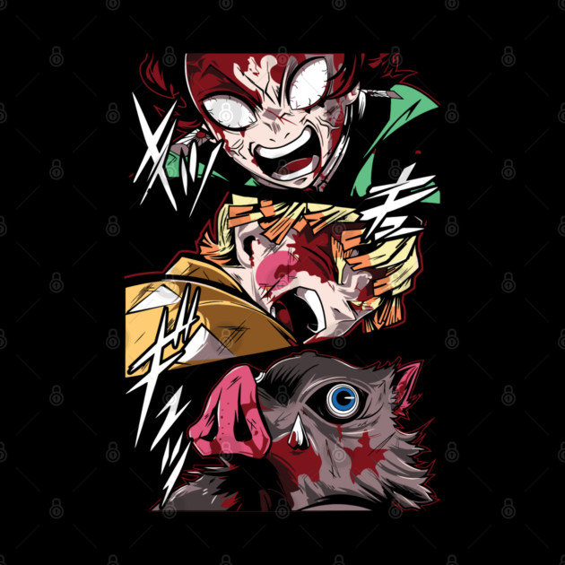 Demon Slayer Rage Trio - Tanjiro, Zenitsu and Inosuke by Otaku Vibes