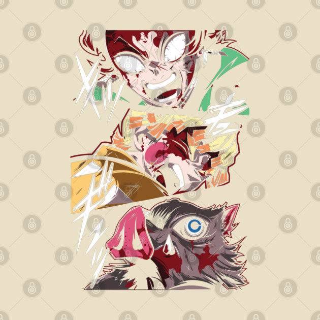 Demon Slayer Rage Trio - Tanjiro, Zenitsu and Inosuke by Otaku Vibes