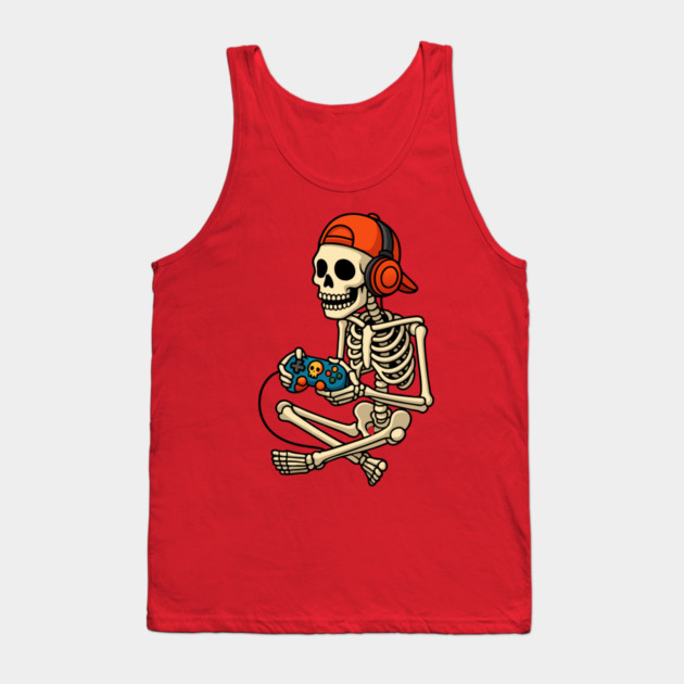 Skeleton Gamer Halloween Tank Top by The WYLD Tribe