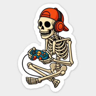 Skeleton Gamer Halloween Sticker