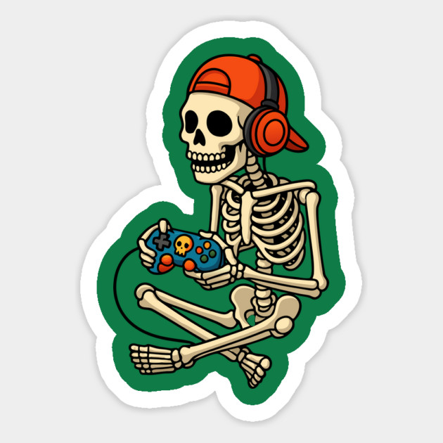 Skeleton Gamer Halloween Magnet by The WYLD Tribe