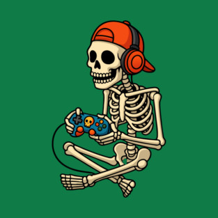 Skeleton Gamer Halloween T-Shirt