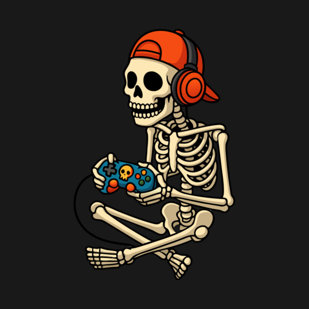 Skeleton Gamer Halloween by The WYLD Tribe