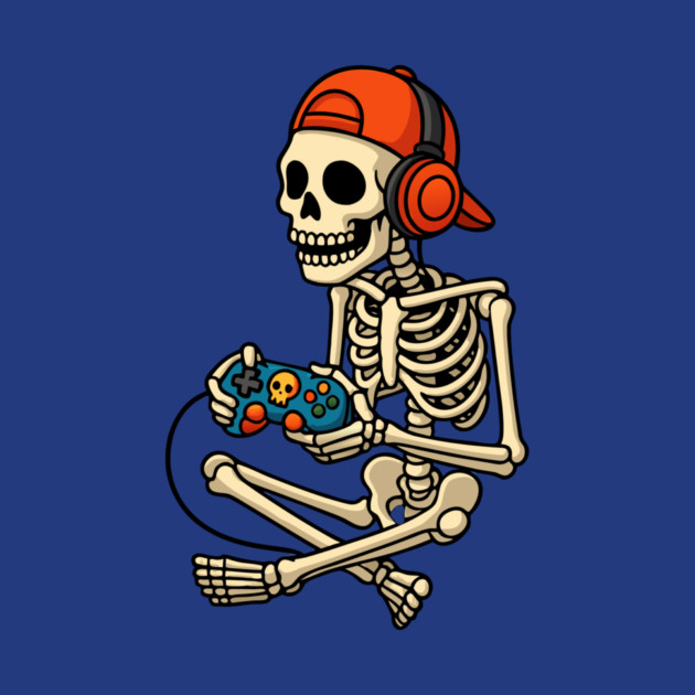 Skeleton Gamer Halloween by The WYLD Tribe