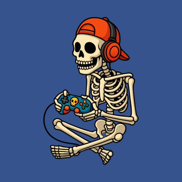 Skeleton Gamer Halloween by The WYLD Tribe