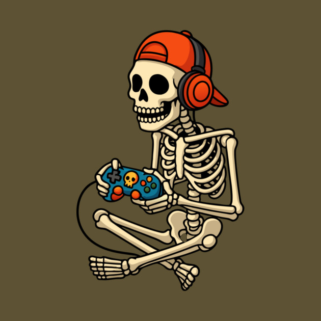 Skeleton Gamer Halloween by The WYLD Tribe