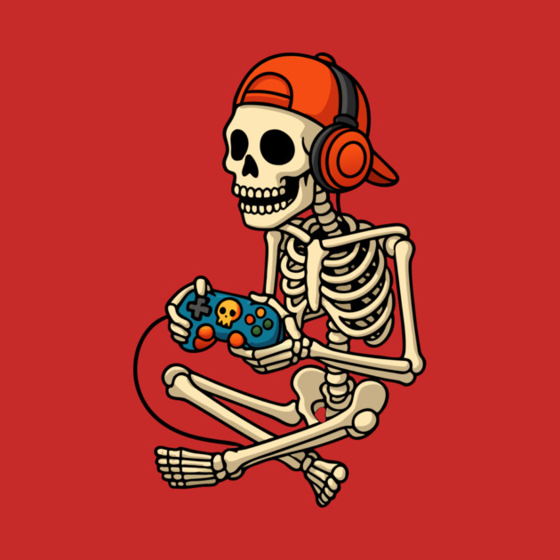 Skeleton Gamer Halloween by The WYLD Tribe