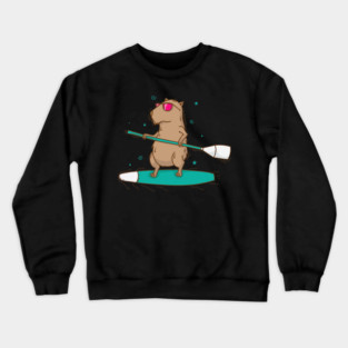 Guinea Pig Caviidae Guinea Pig surfing Rodent Crewneck Sweatshirt