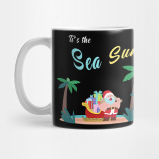 Mens Tis The Sea Sun Christmas In July Surfing Thanksgiving 1 Mug