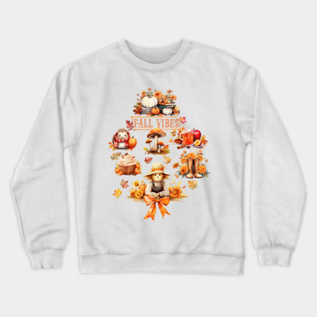 Watercolor Fall Vibes Crewneck Sweatshirt by HolidayBug
