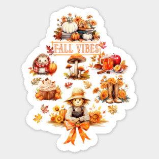 Watercolor Fall Vibes Sticker