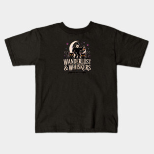 Halloween Wanderlust and Whiskers Kids T-Shirt
