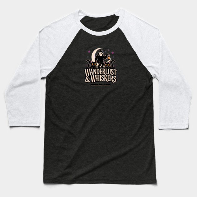Halloween Wanderlust and Whiskers Baseball T-Shirt by Pete the Cat Guy