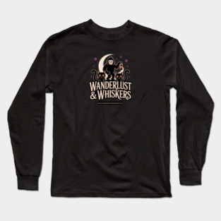 Halloween Wanderlust and Whiskers Long Sleeve T-Shirt