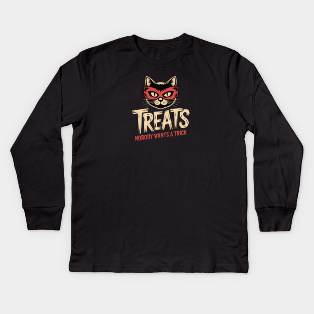 Halloween Treats Kids Long Sleeve T-Shirt by Pete the Cat Guy