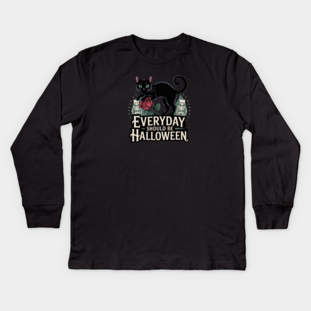 Everyday Should Be Halloween Kids Long Sleeve T-Shirt by Pete the Cat Guy