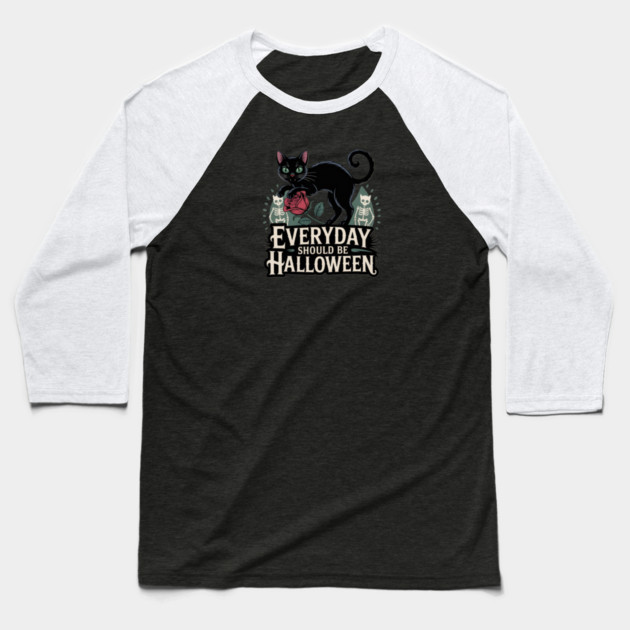 Everyday Should Be Halloween Baseball T-Shirt by Pete the Cat Guy