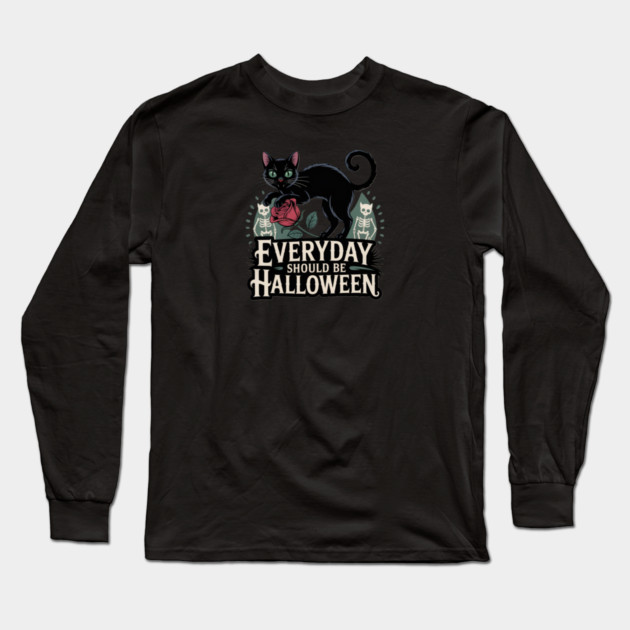 Everyday Should Be Halloween Long Sleeve T-Shirt by Pete the Cat Guy