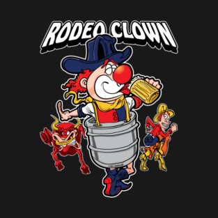 Rodeo Clown in a Beer Barrel T-Shirt