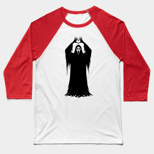 Halloween Heart Hands Scary Ghost Baseball T-Shirt by The WYLD Tribe