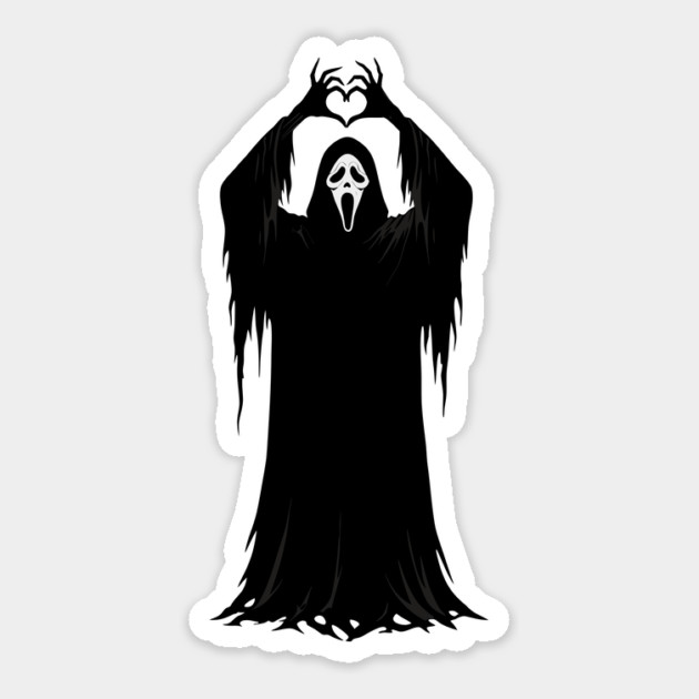 Halloween Heart Hands Scary Ghost Sticker by The WYLD Tribe