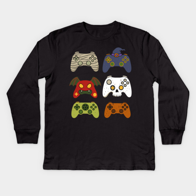 Gaming Controllers Halloween Kids Long Sleeve T-Shirt by The WYLD Tribe