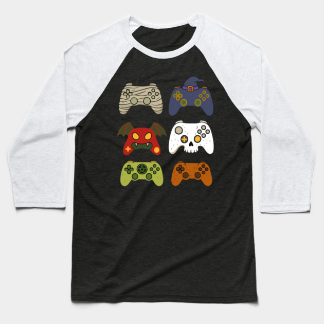 Gaming Controllers Halloween Baseball T-Shirt by The WYLD Tribe