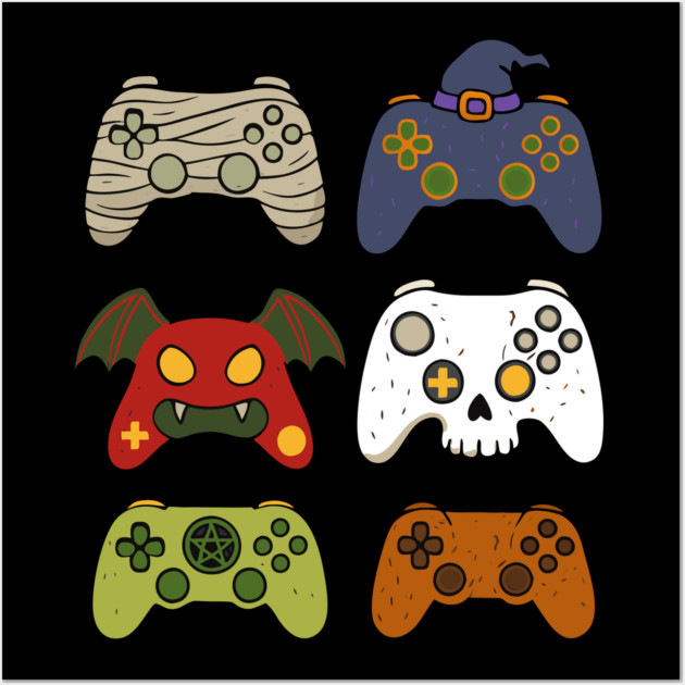 Gaming Controllers Halloween Wall Art by The WYLD Tribe