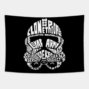 Star Wars Clone Trooper Typography Helmet Tapestry