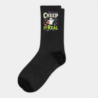 Creep It Real Funny Halloween Ghost Socks