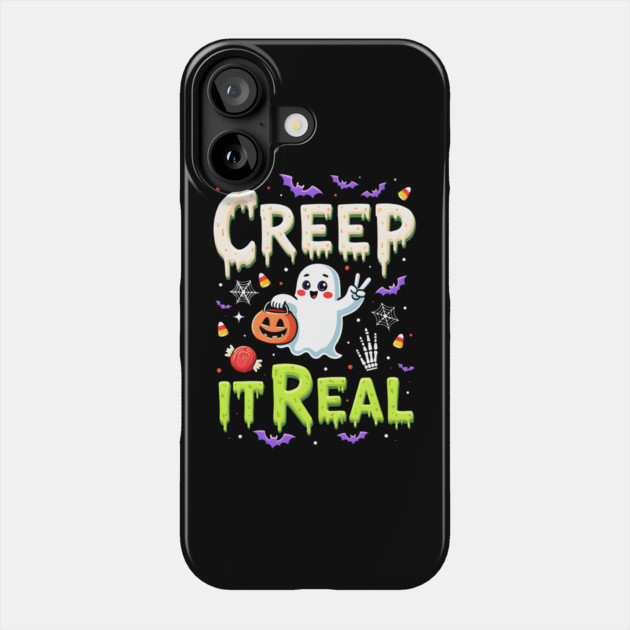 Creep It Real Funny Halloween Ghost Phone Case by MCALTees