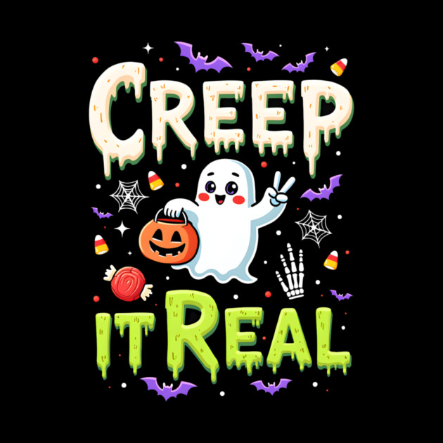 Creep It Real Funny Halloween Ghost by MCALTees