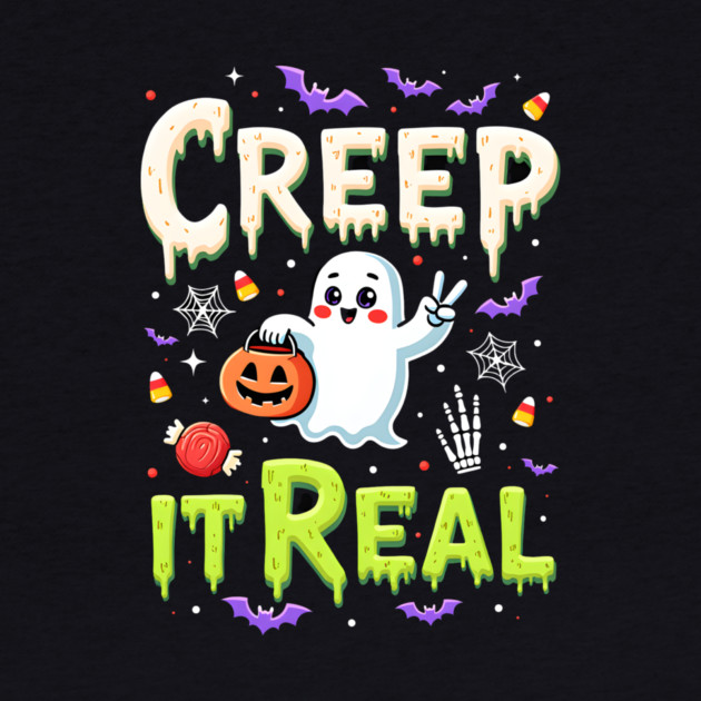 Creep It Real Funny Halloween Ghost by MCALTees