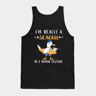 Seagull Lover Im Really A Seagull Surfing Surfboard Gull Seabird Tank Top