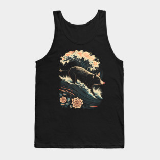 Surfing Pig Ocean Wave Surfer Gift Summer Beach Vacation Tank Top