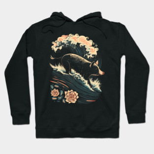 Surfing Pig Ocean Wave Surfer Gift Summer Beach Vacation Hoodie