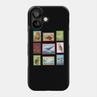 Animal postage stamps Phone Case