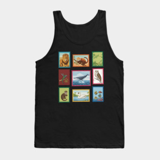 Animal postage stamps Tank Top